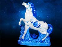 Подробнее о Фарфоровая статуэтка 'Лошадь гжель', 11х13,5 см